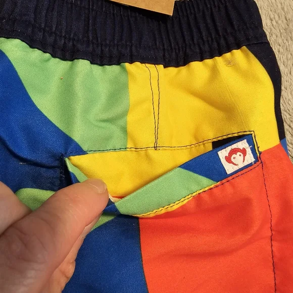 Appaman Swim Trunks Geometric Blue Green Red Yellow Black Toddler Boy's Size 3T